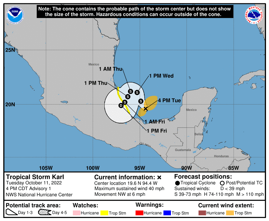 Tropical Storm Karl Develops in the Bay of Campeche - LCRA - Energy, Water,  Community