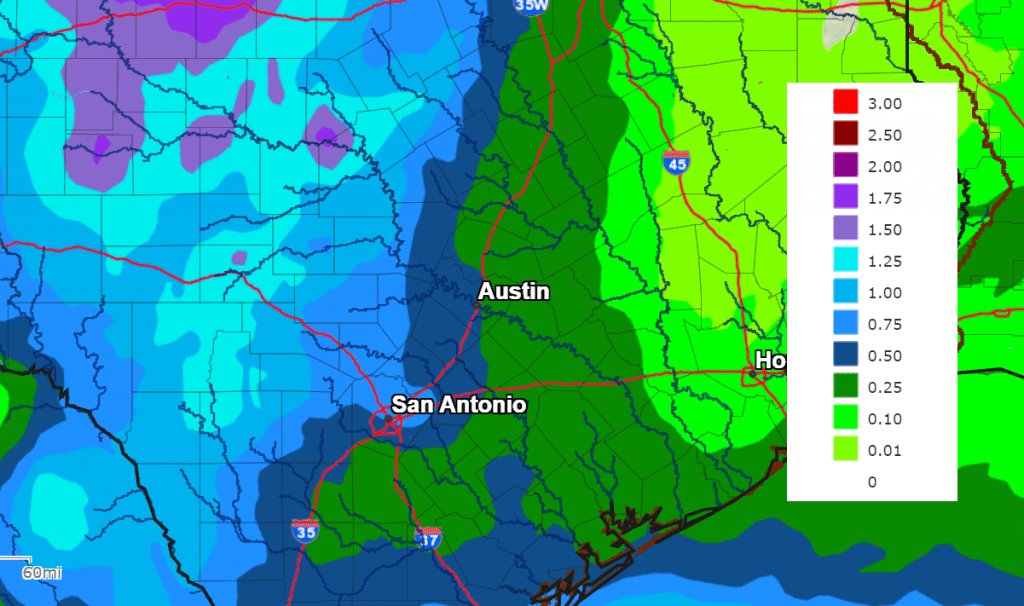 Louisiana Precipitation for 3 hrs ending Saturday 11 Nov at 12pm CST