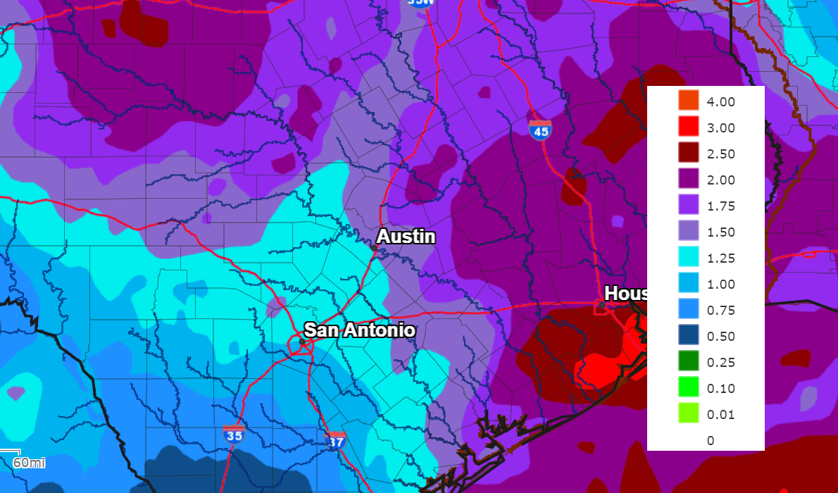 Louisiana Surface Wind on Sunday 10 Dec at 12pm CST