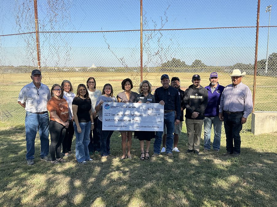 LCRA, City of San Saba award $25,000 grant for improvements to baseball field at Mill Pond Park
