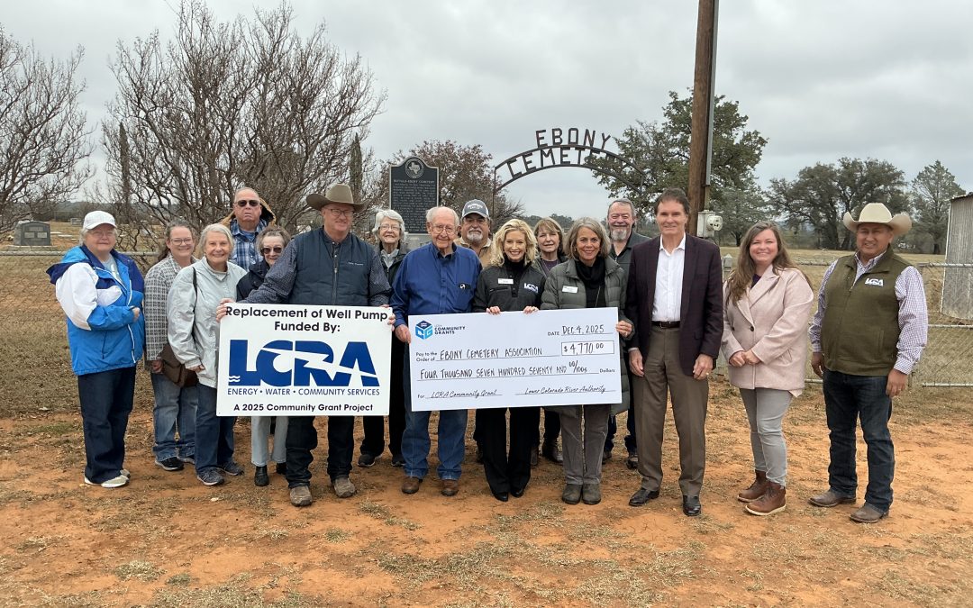 LCRA awards $4,770 grant to restore water access at Ebony Cemetery, community center
