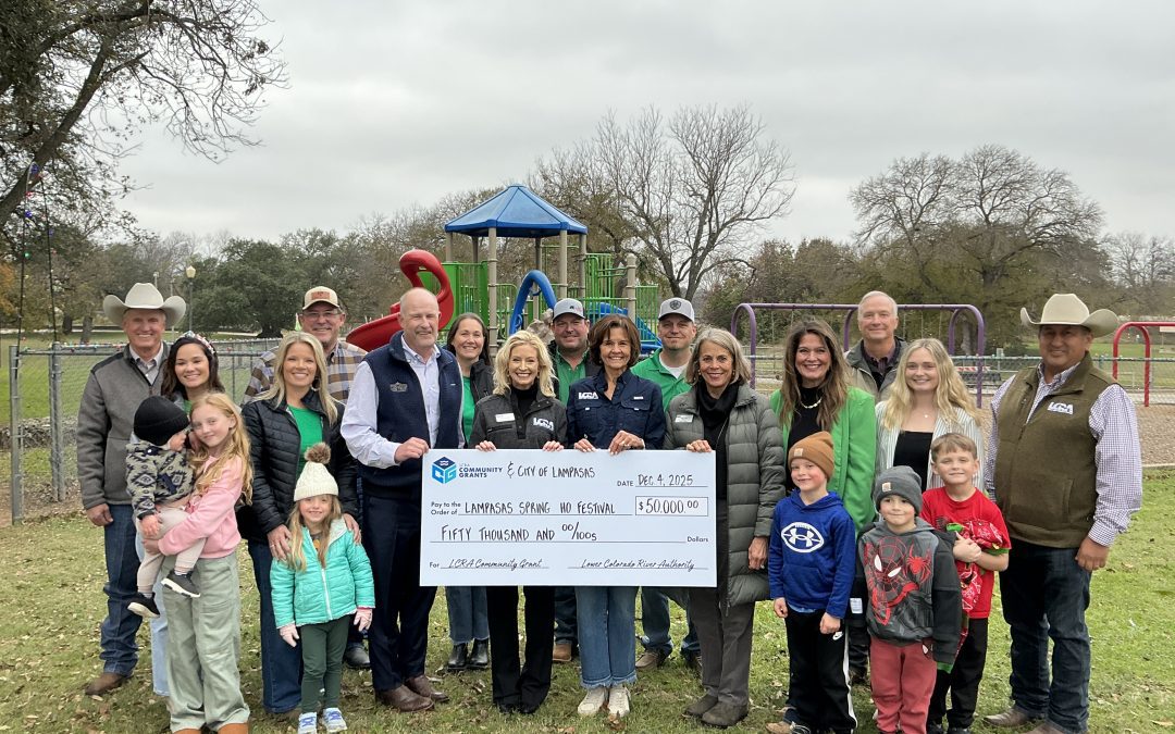 LCRA, City of Lampasas award $50,000 grant for new shade structure at W.M. Brook Park